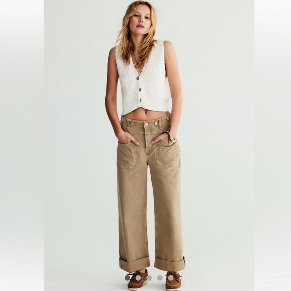 NWOT We the Free Palmer Cuffed Jeans in Savannah Khaki